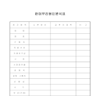 판매부진원인분석 판매부진원인분석